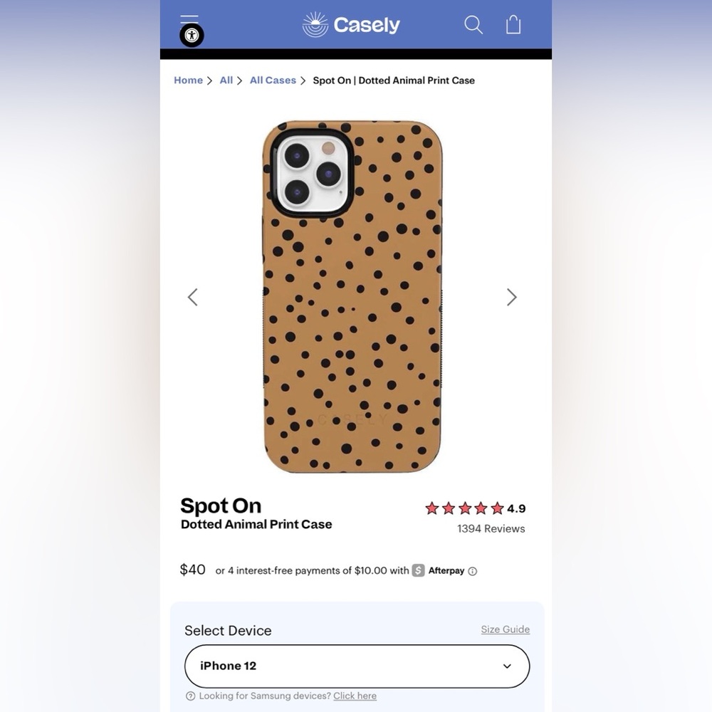 NEW! Casely iPhone 12 Spotted Phone Case